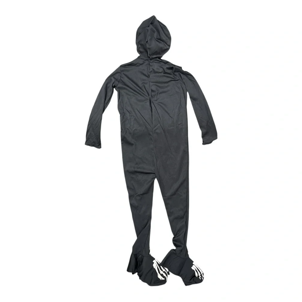 Spirit Glow In Dark Skeleton Child M 8-10 Halloween Costume Hooded Jumpsuit Mask